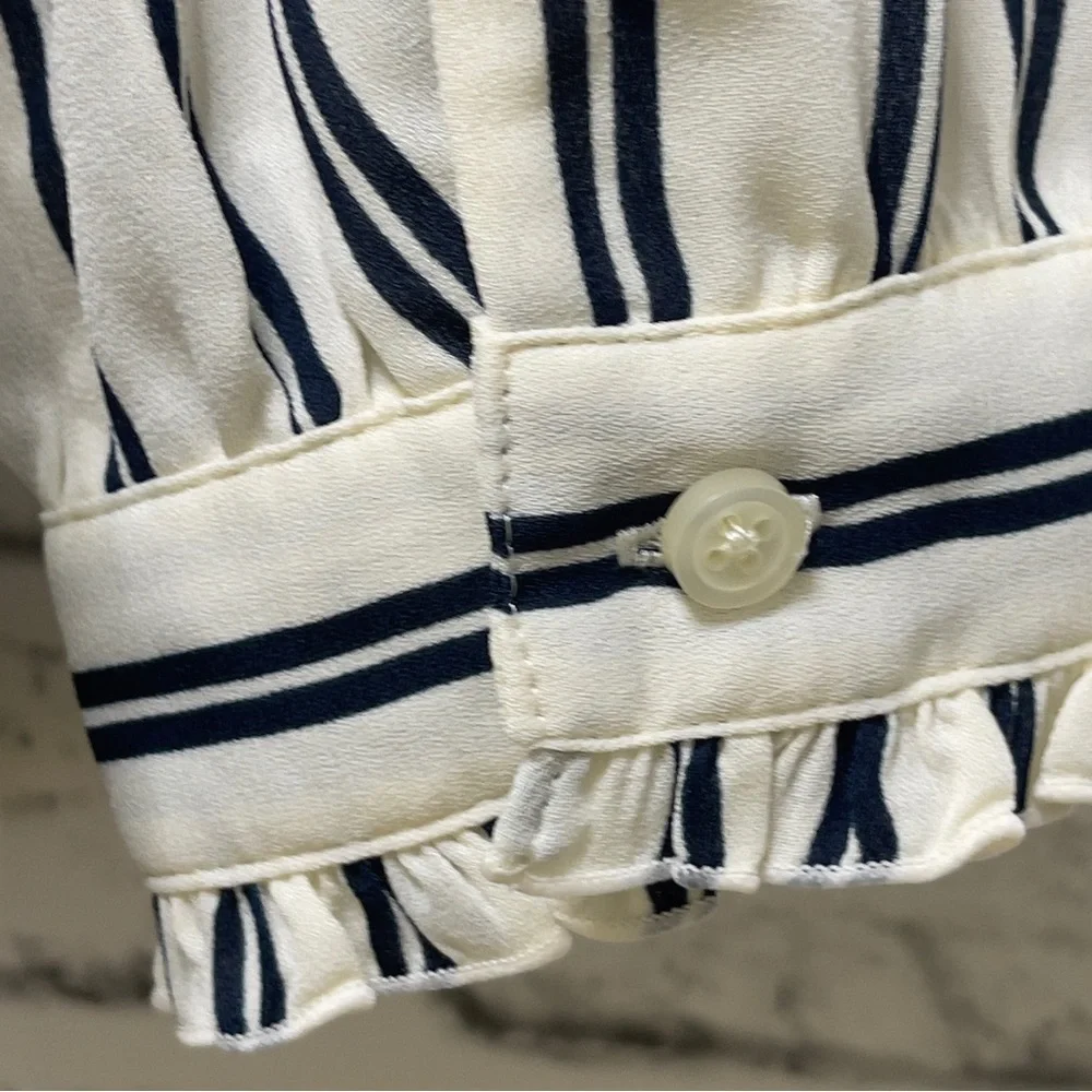 Mercantile by J.Crew Stripped Off Shoulder Bow Blouse Small